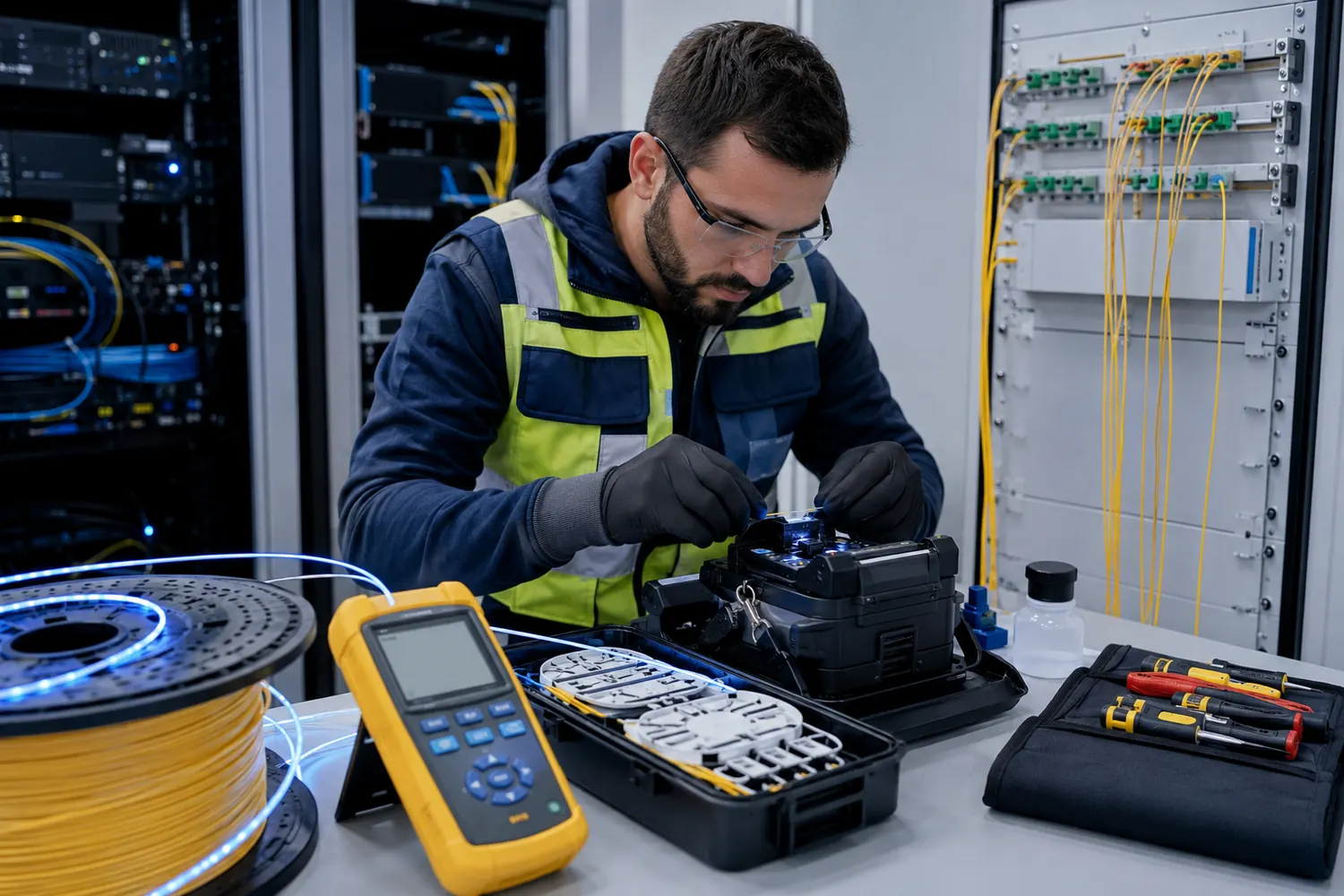 Tendido y conectividad de fibra óptica